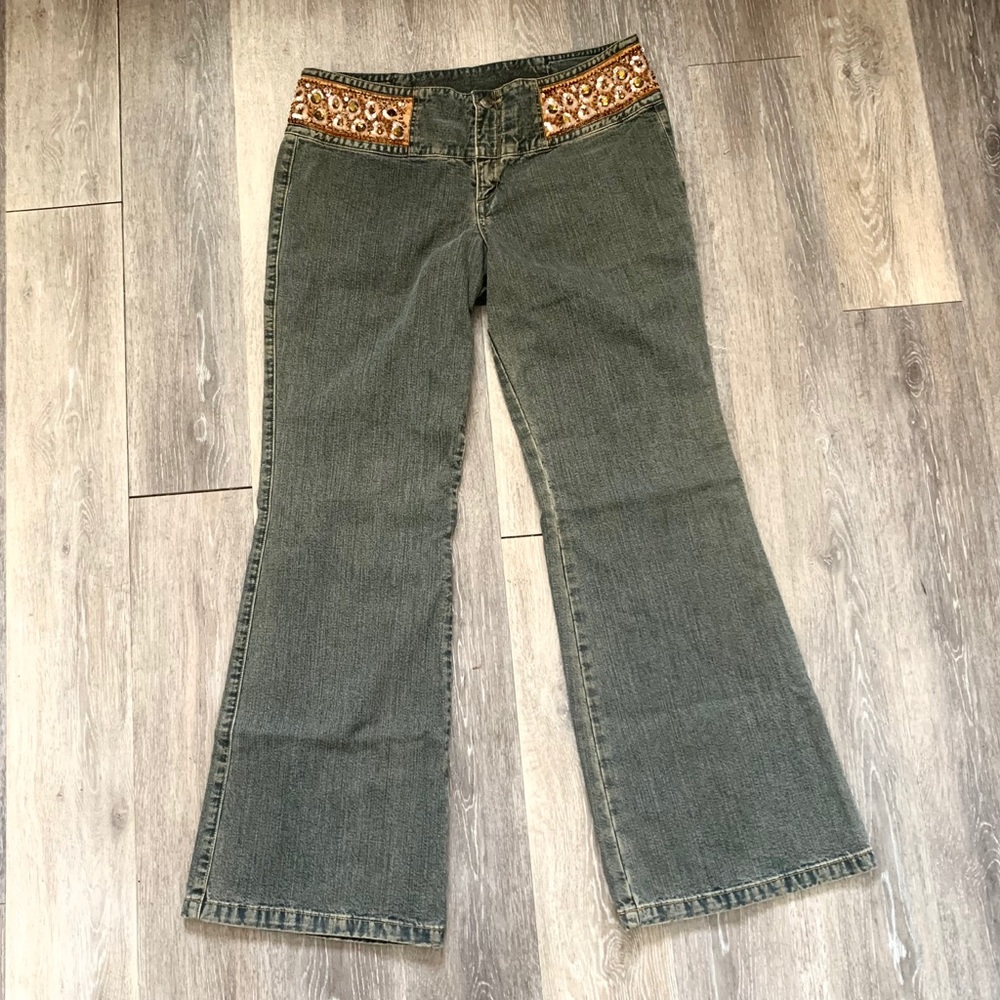 EXPRESS Beaded Wide Jeans Size 13/14. NWT